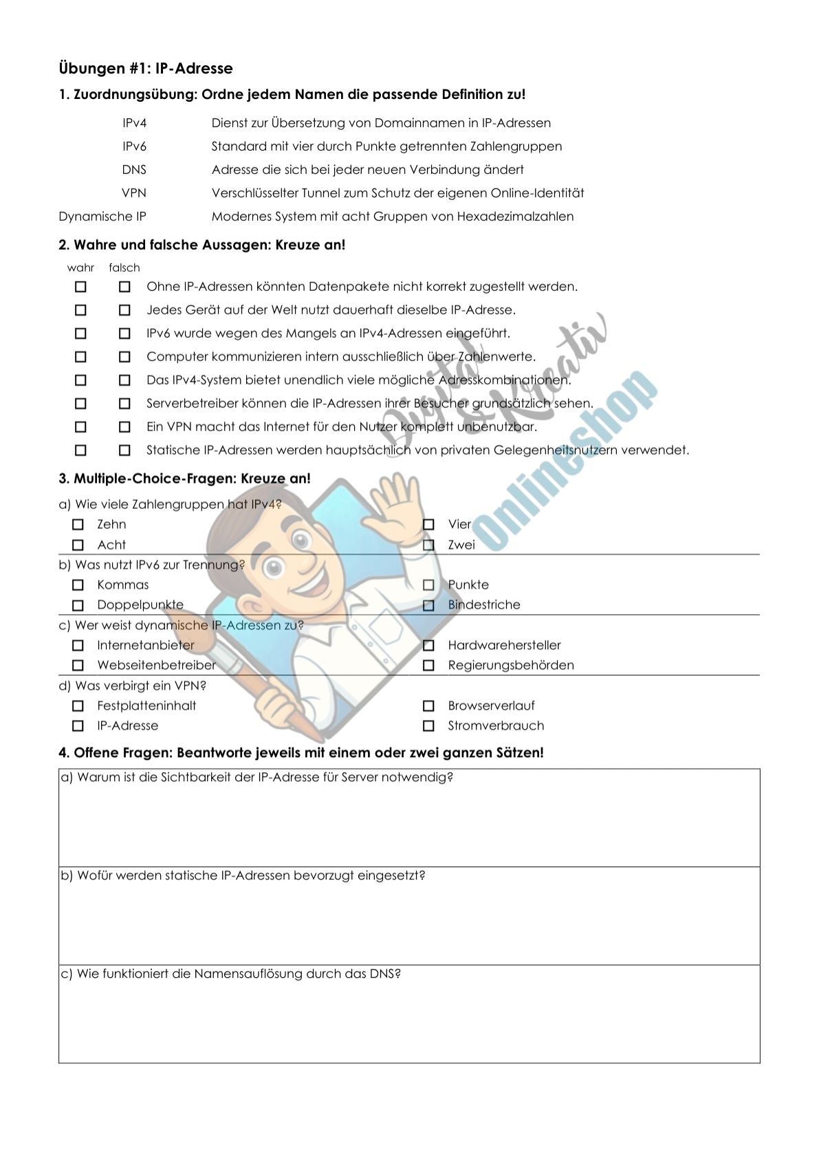 Übungsblatt IP-Adressen