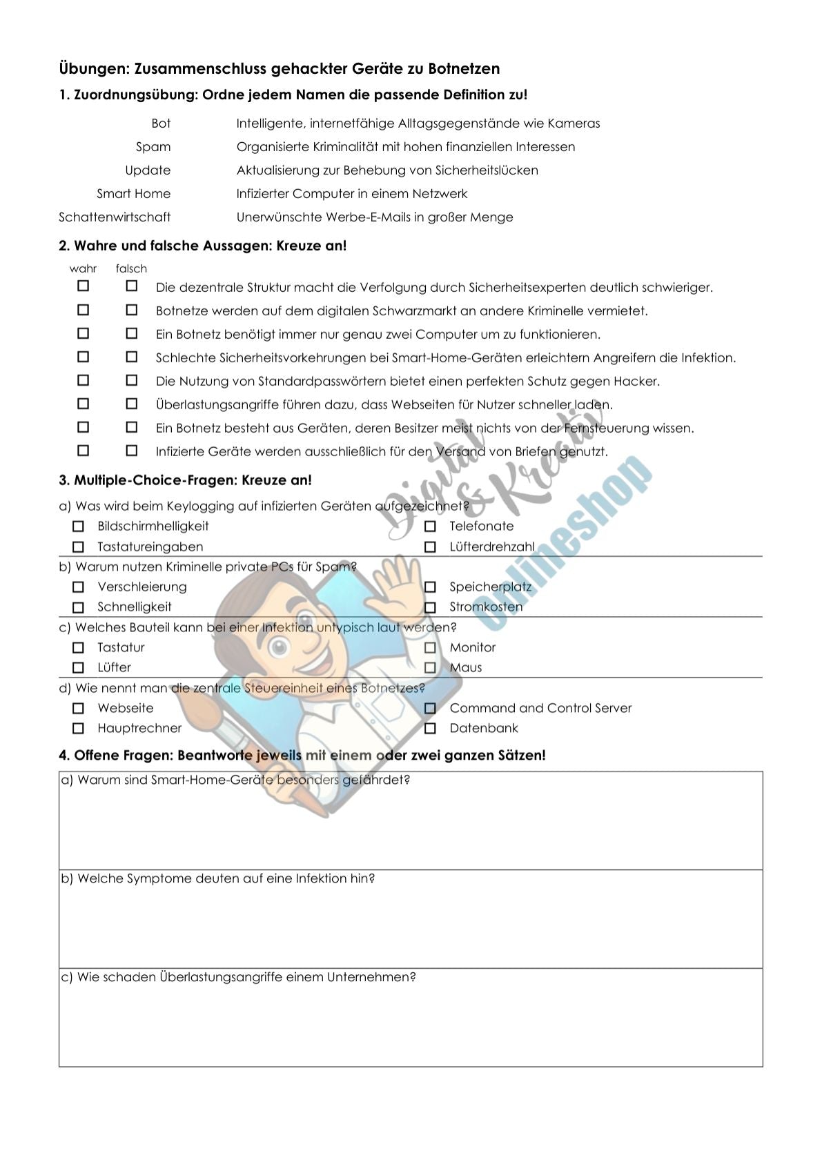 Schattenseiten des Webs Arbeitsheft Level 3 schwer | 11 Seiten | PDF