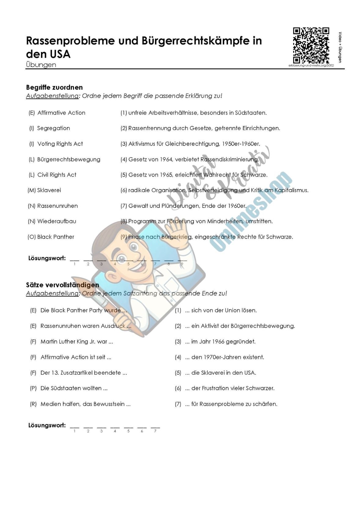 Escape-Room Bürgerrechte in den USA | Geschichte Arbeitsmaterial | 25 Seiten PDF