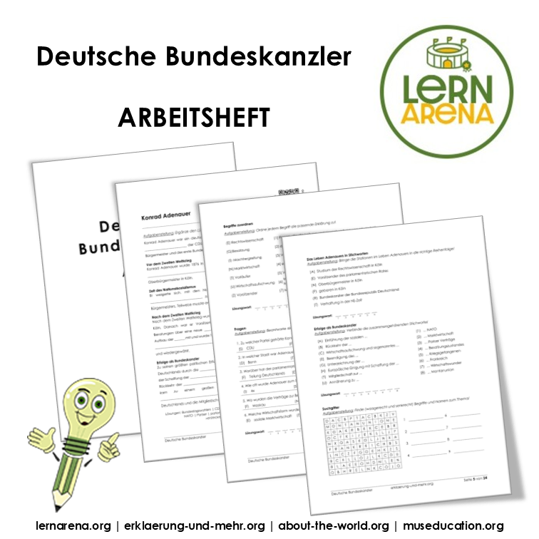 Deutsche Bundeskanzler - 24-seitiges Arbeitsheft (PDF) – Titelbild