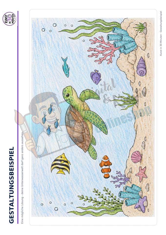 Gestalte eine Unterwasserwelt – Kunst in 30 Minuten