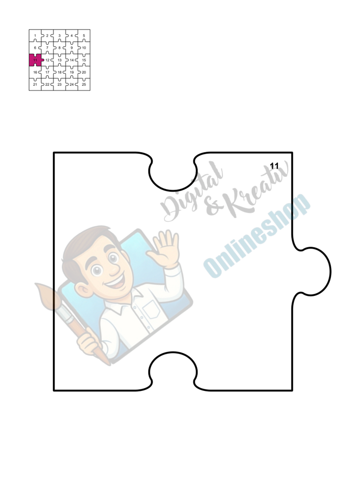 Klassenpuzzle als Gemeinschaftsprojekt (25 Teile) | Druckvorlagen A4 & A3 | PDF