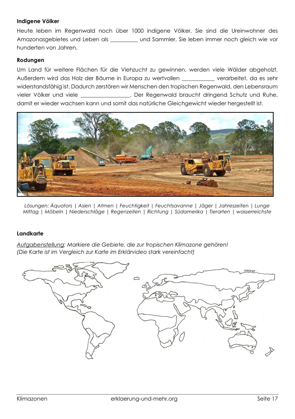 Klimazonen – 19-seitiges Arbeitsheft (PDF)