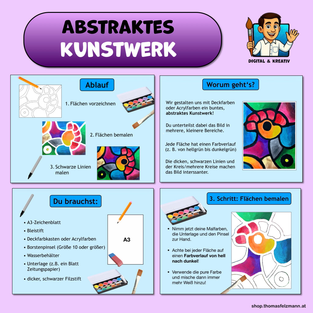 Abstraktes Kunstwerk mit Farbverläufen (13 Seiten, PowerPoint und PDF)