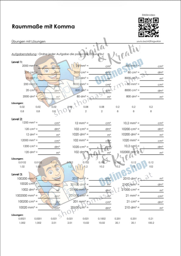 Kostenloses Freebie: Raummaße mit Komma