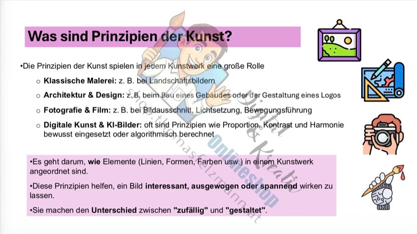Die 7 Prinzipien der Kunst – Infopräsentation mit Beispielen aus der Kunstgeschichte