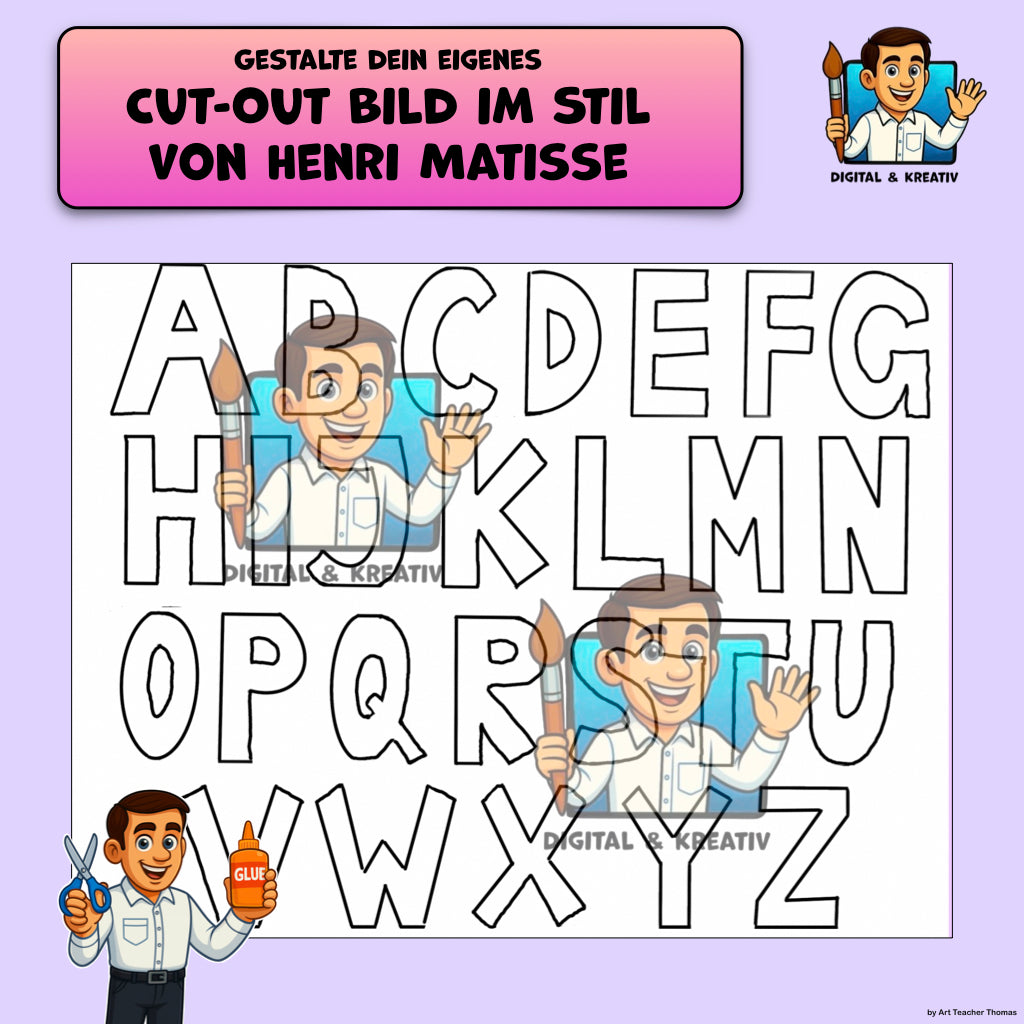 Kunst Schritt für Schritt: Cut-Out-Bild nach Matisse! (inkl. Vorlage)