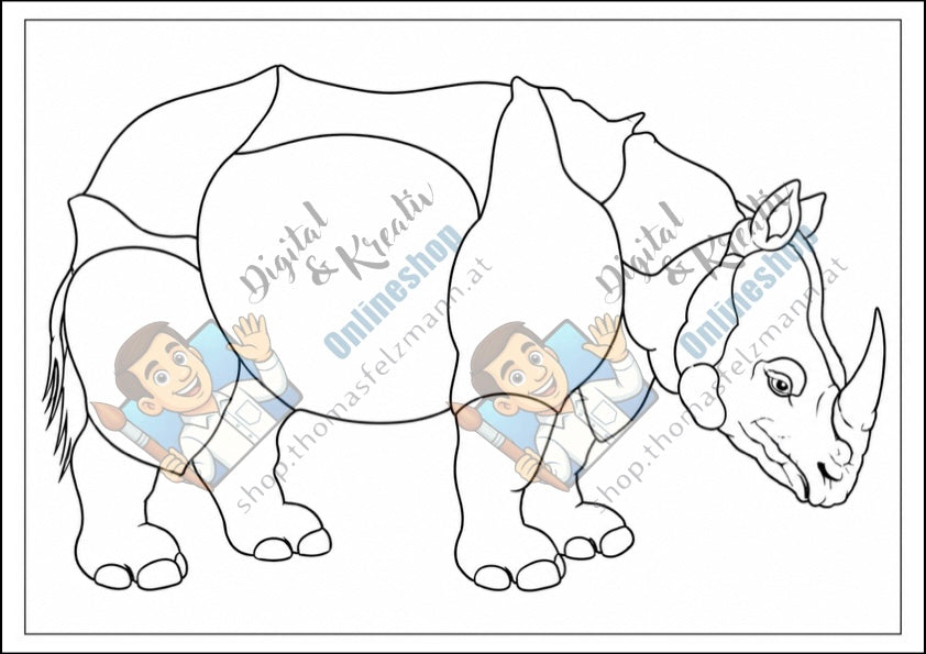 Albrecht Dürer Rhinozeros Kunstprojekt (24 Seiten) | Musterzeichnung + Gruppenarbeit | PowerPoint + PDF