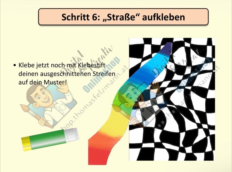 Regenbogen-Scherenschnitt Kunstprojekt (12 Seiten) | Deckfarbenmalerei + Collage | PowerPoint + PDF