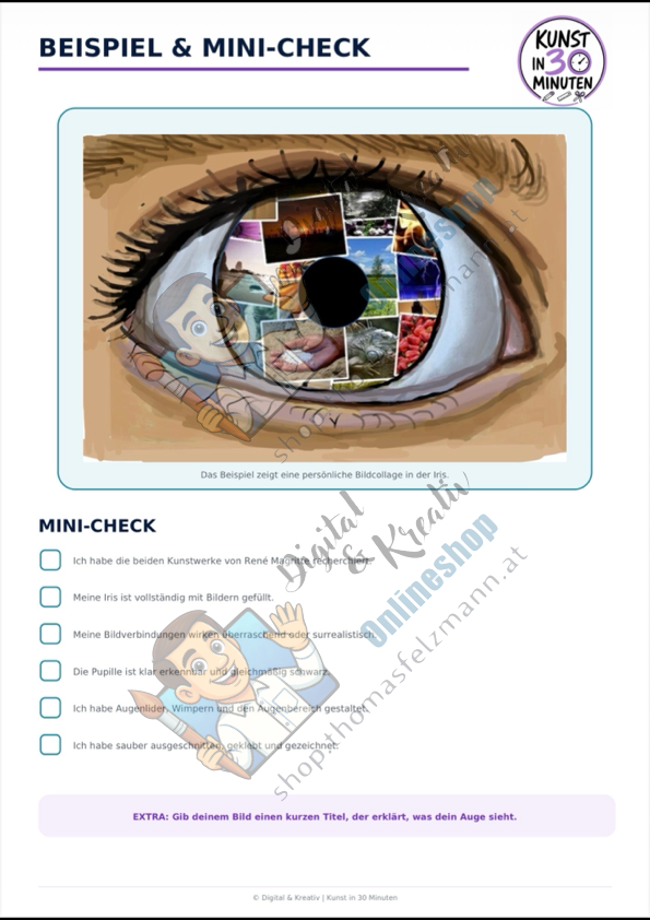 Was sieht dein Auge? – Kunst in 30 Minuten | Collage-Vorlage zum Sofortdrucken