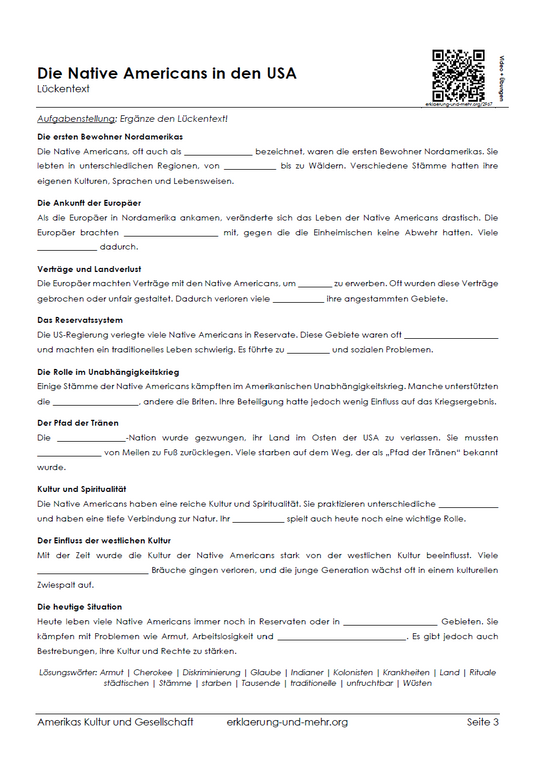 Amerikas Kultur und Gesellschaft – 28-seitiges Arbeitsheft (PDF)