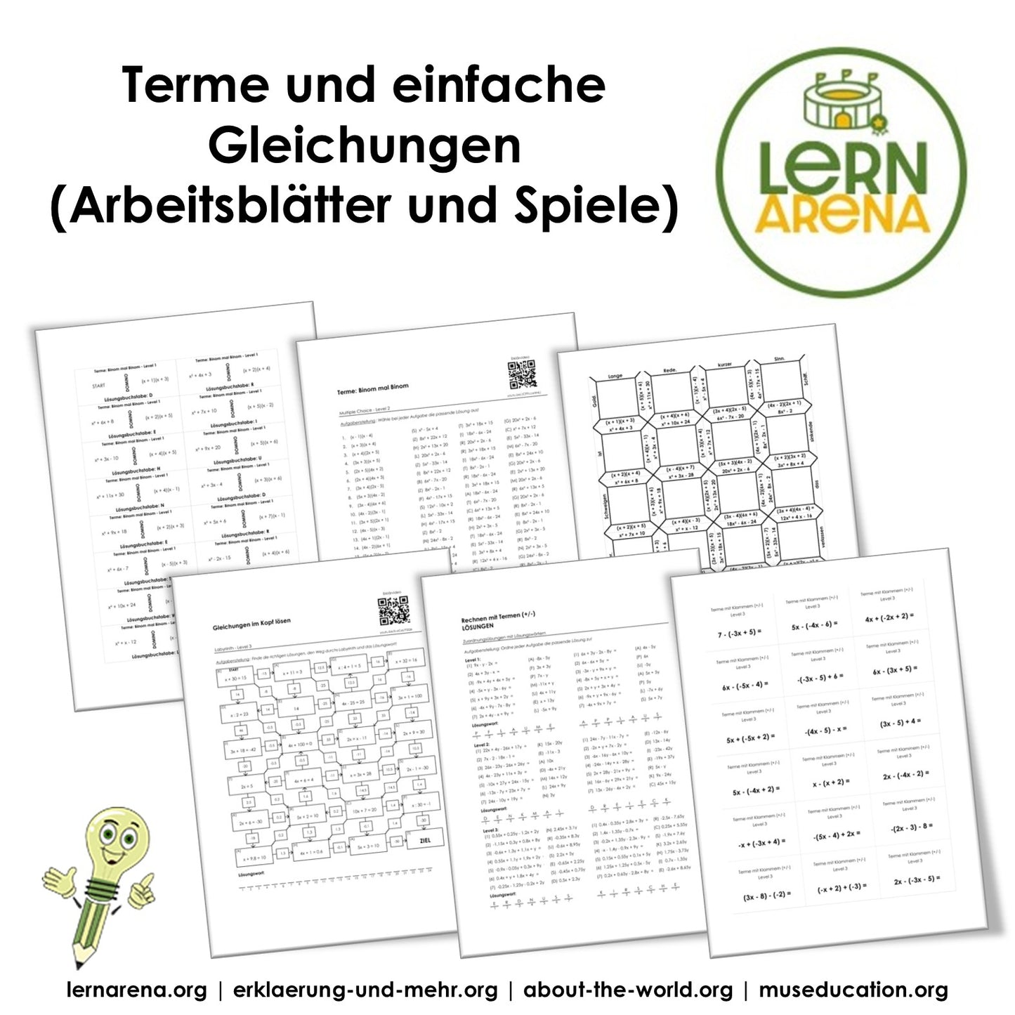 Terme & einfache Gleichungen | Arbeitsheft (161 Seiten inkl. Lösungen) – Titelbild