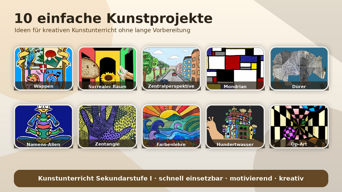 Kunstunterricht ohne lange Vorbereitung: 10 einfache Projektideen
