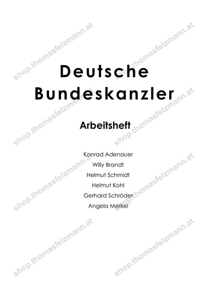 Deutsche Bundeskanzler - 24-seitiges Arbeitsheft (PDF)