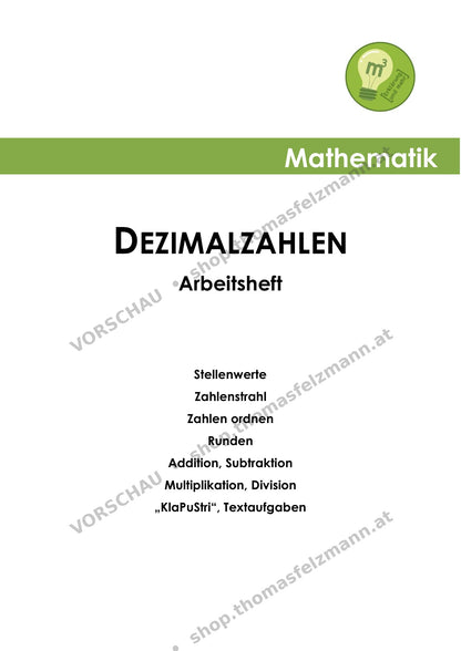 Dezimalzahlen Mega Arbeitsheft (169 Seiten) | Arbeitsblätter und Spiele inkl. Lösungen | PDF