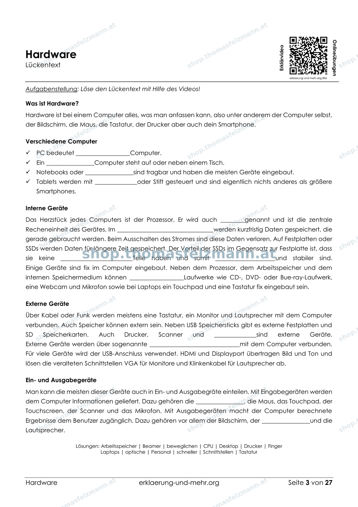 Hardware – 27-seitiges Arbeitsheft (PDF)