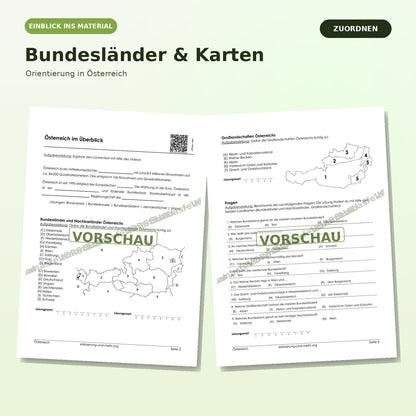 Arbeitsheft - Österreich (40-seitiges PDF) + Lösungsheft