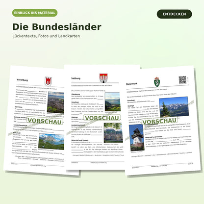 Arbeitsheft - Österreich (40-seitiges PDF) + Lösungsheft