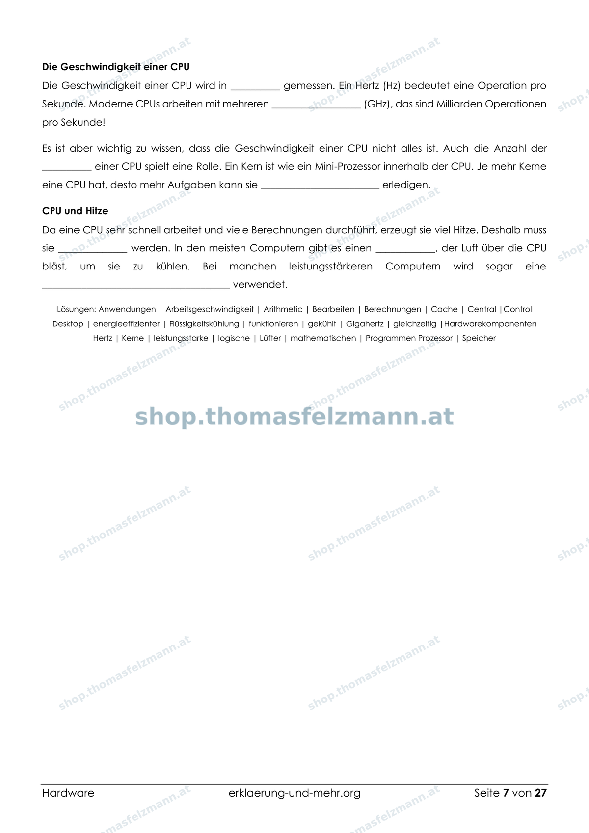 Hardware – 27-seitiges Arbeitsheft (PDF)