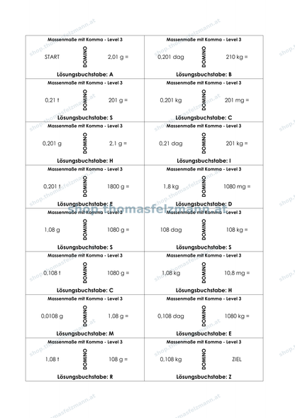 Massenmaße mit Komma (mg, g, dag, kg, t) | Arbeitsheft (180 Seiten inkl. Lösungen)