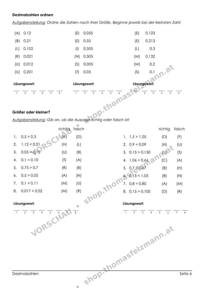 Dezimalzahlen Mega Arbeitsheft (169 Seiten) | Arbeitsblätter und Spiele inkl. Lösungen | PDF