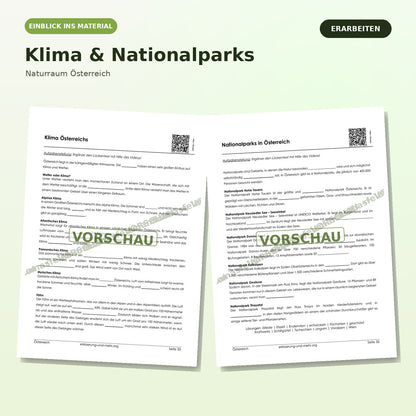 Arbeitsheft - Österreich (40-seitiges PDF) + Lösungsheft