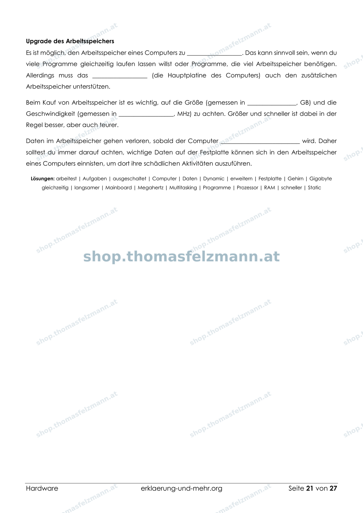 Hardware – 27-seitiges Arbeitsheft (PDF)