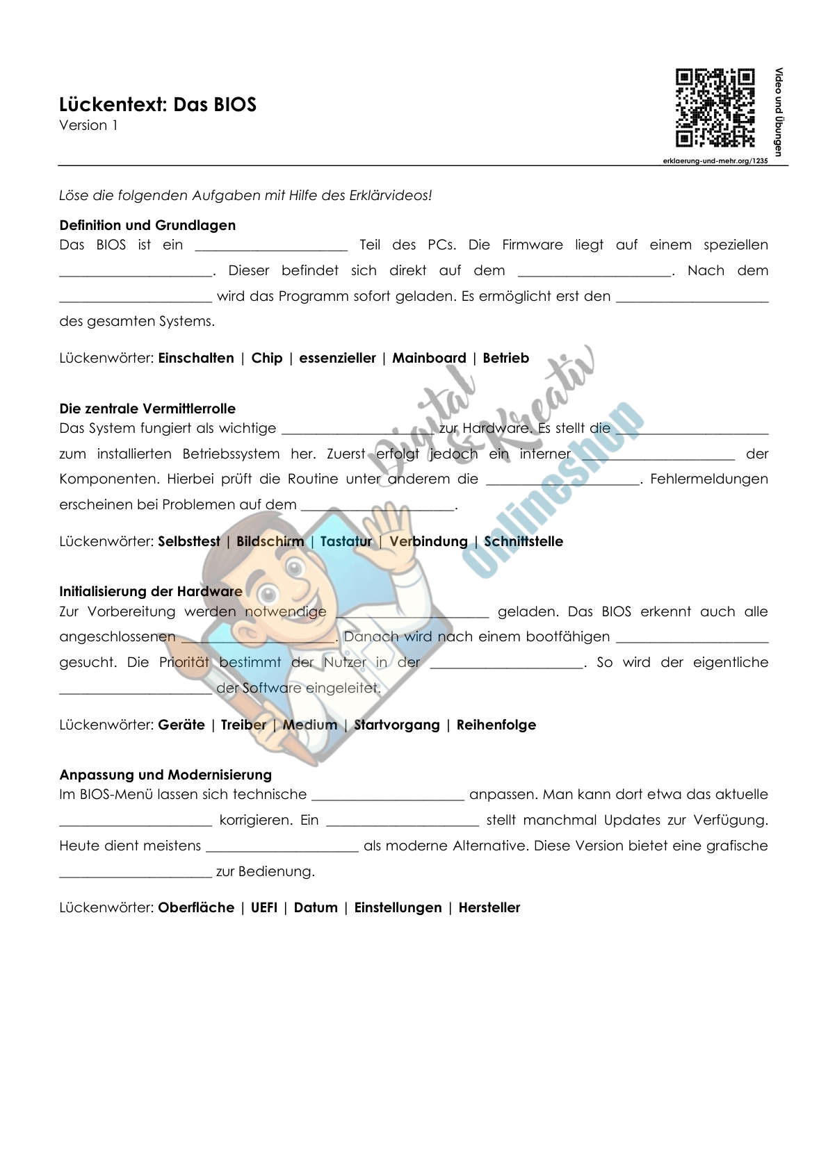 Lückentext Bios
