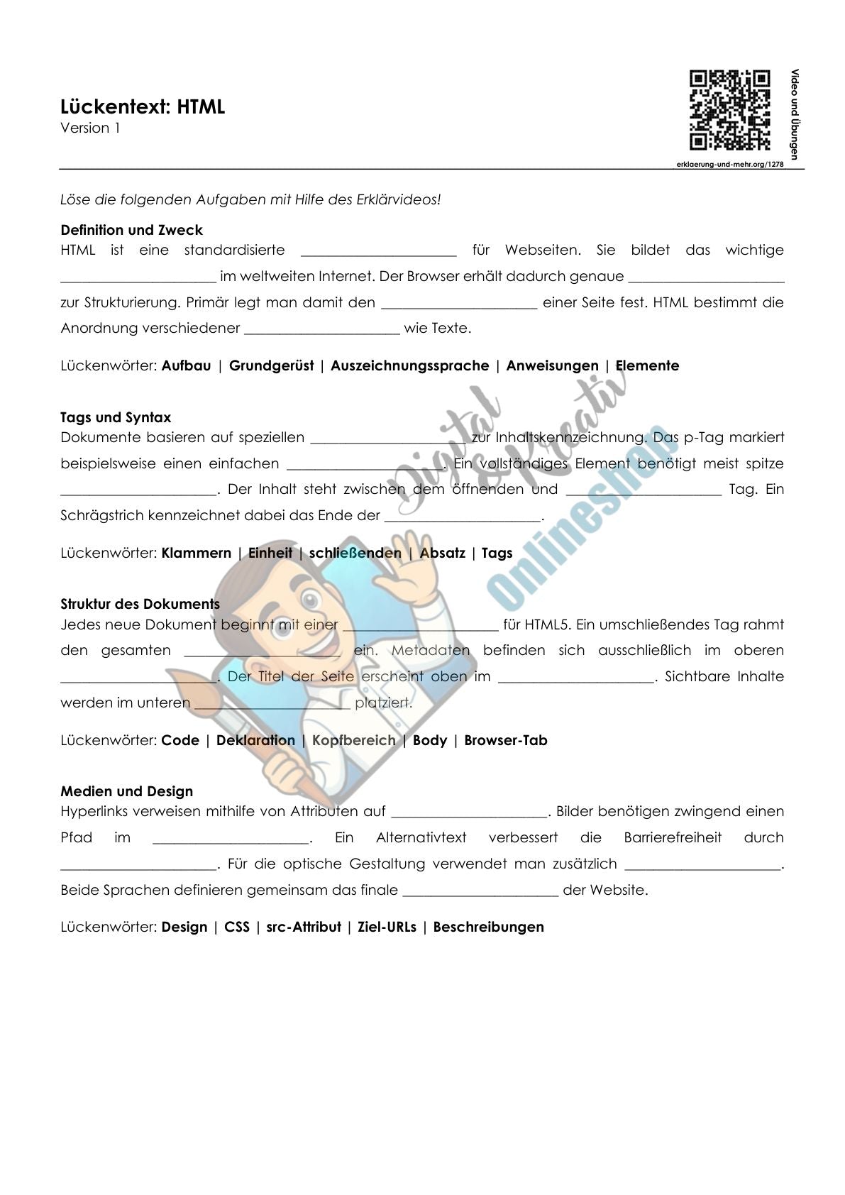 HTML Lückentext