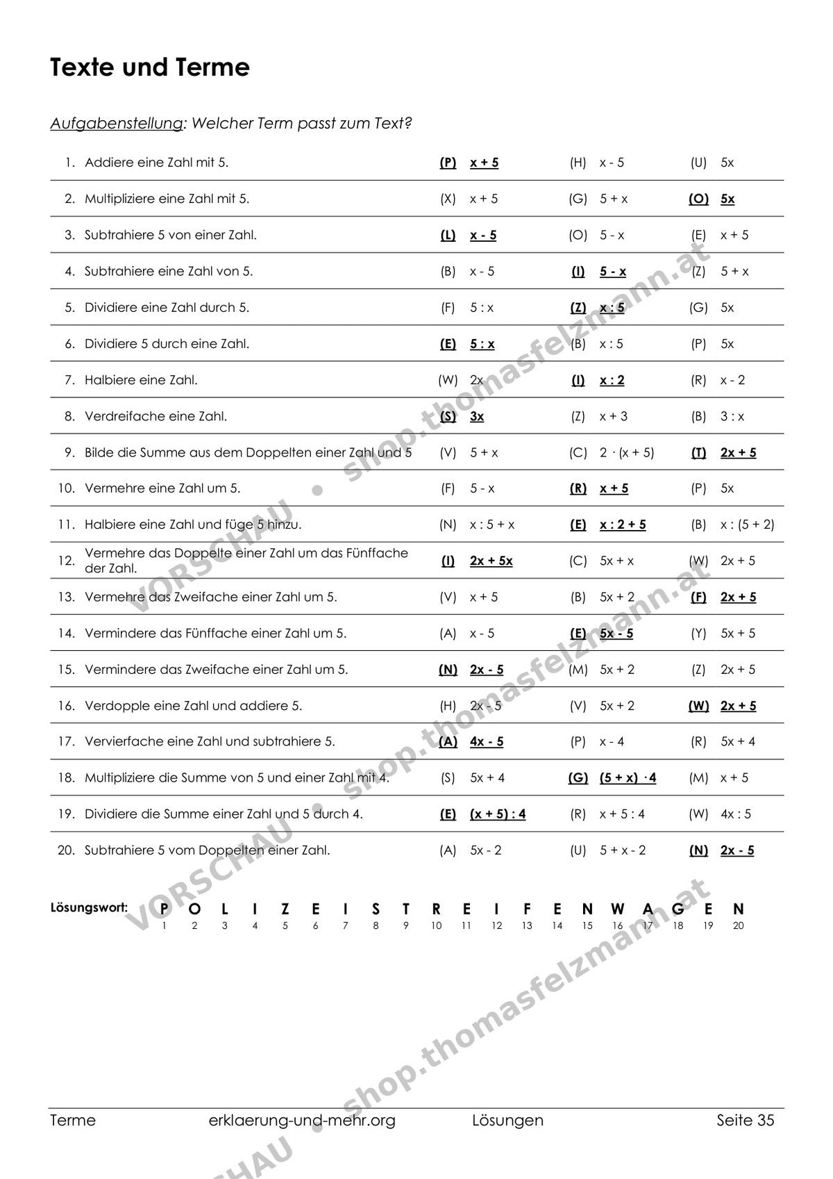 Terme & Bruchterme | Arbeitsheft (72 Seiten inkl. Lösungen)