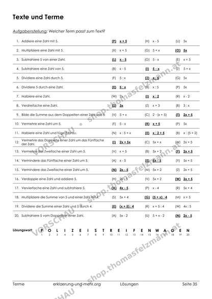 Terme & Bruchterme | Arbeitsheft (72 Seiten inkl. Lösungen)