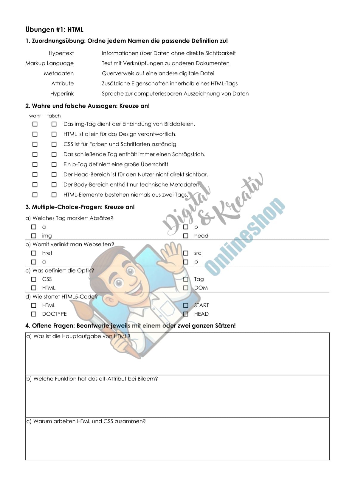 Übungsblatt HTML
