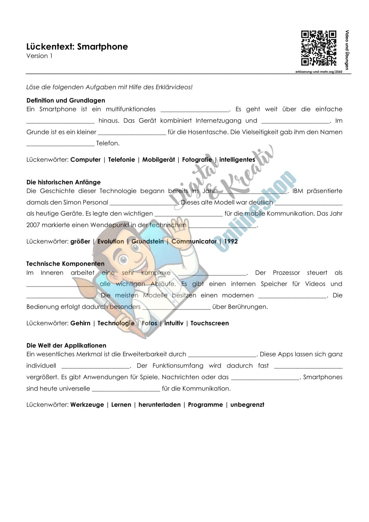 Smartphones Lückentext