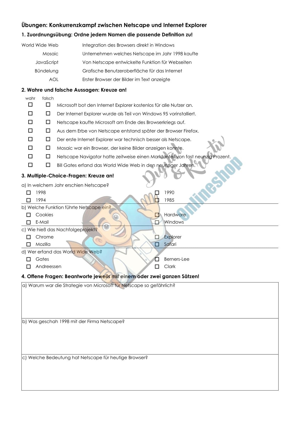 IT-Geschichte & Events Arbeitsheft Version 3 (22 Seiten) | Digitale Grundbildung PDF für die Sekundarstufe I