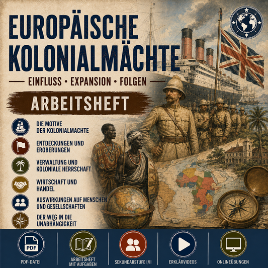 Europäische Kolonialmächte – Arbeitsheft Geschichte (PDF, 28 Seiten)