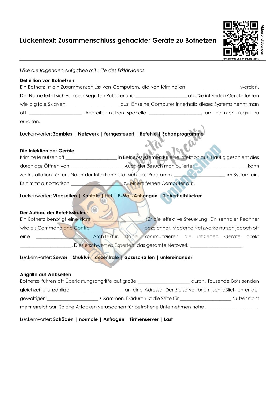 Schattenseiten des Webs Arbeitsheft Level 2 mittel | 11 Seiten | PDF