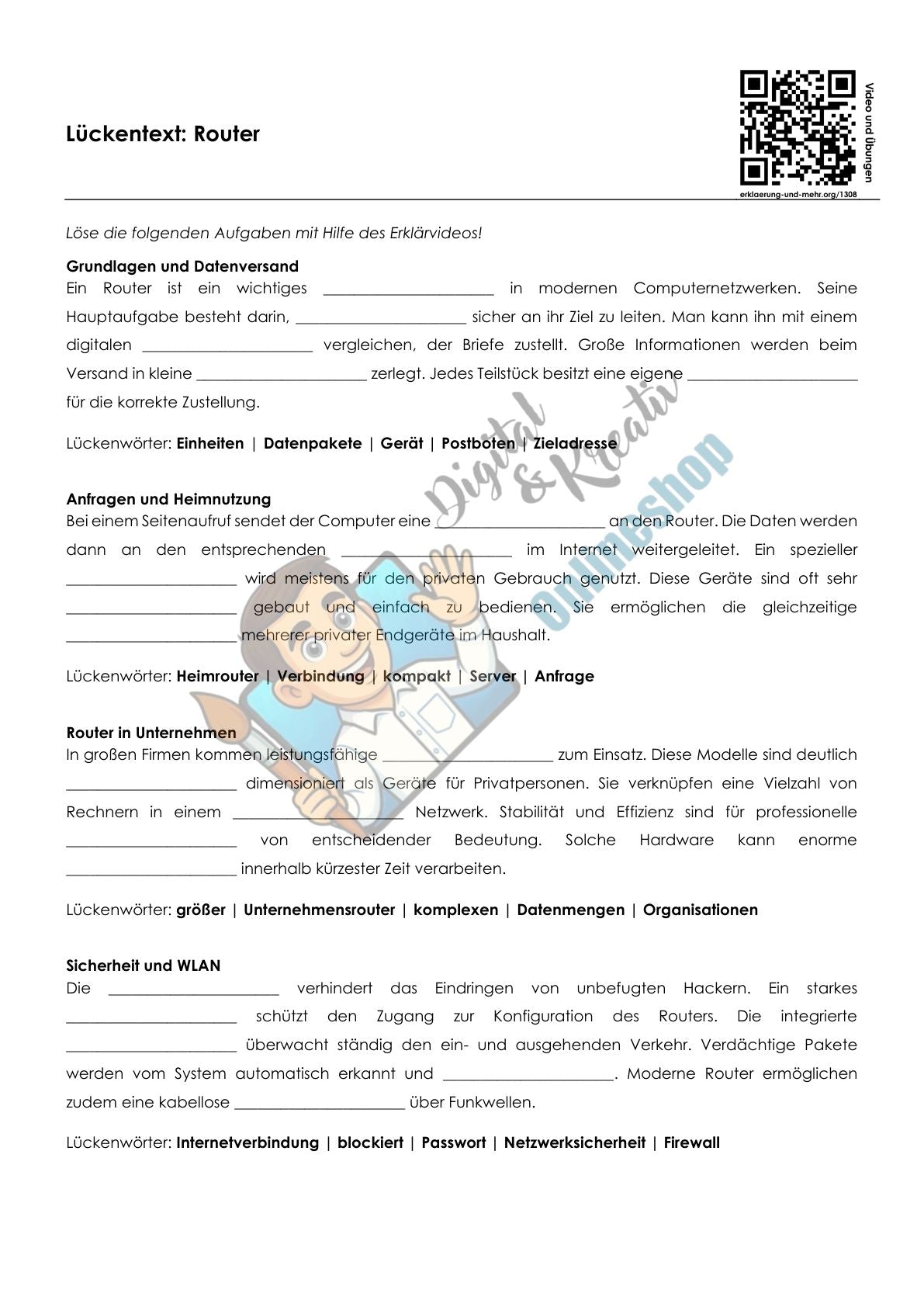 Netzwerktechnik Arbeitsheft Level 1 leicht | 11 Seiten | PDF