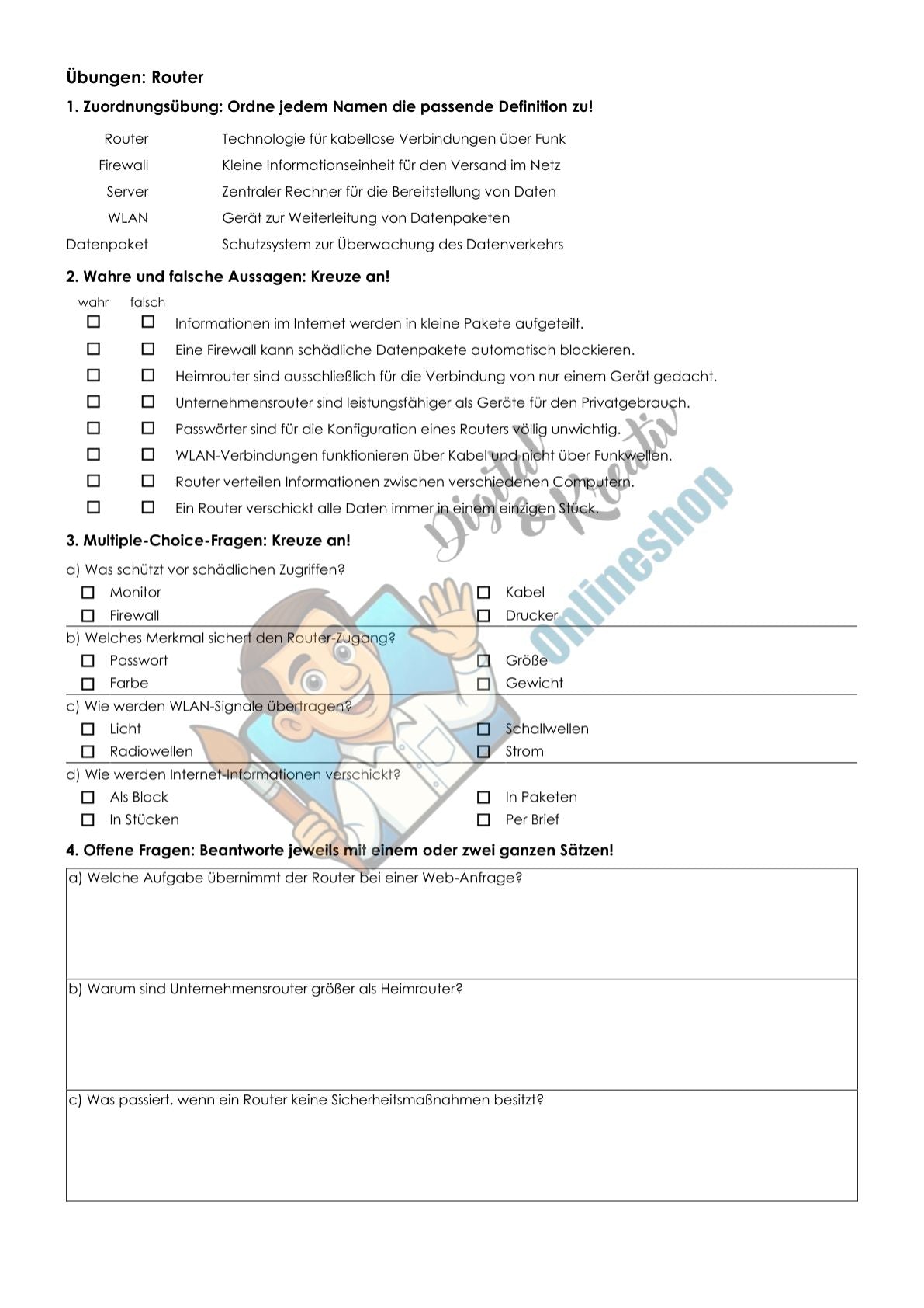 Netzwerktechnik Arbeitsheft Level 3 schwer | 11 Seiten | PDF