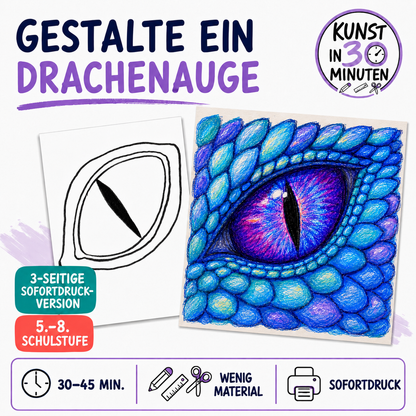 Drachenauge mit Ölkreiden – Kunst in 30 Minuten