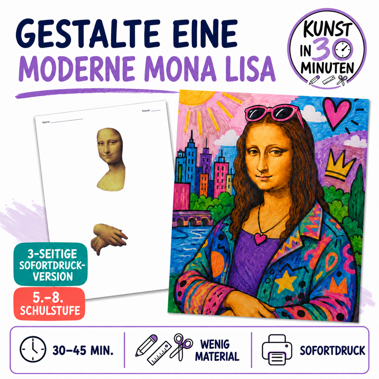Gestalte eine moderne Mona Lisa – Kunst in 30 Minuten