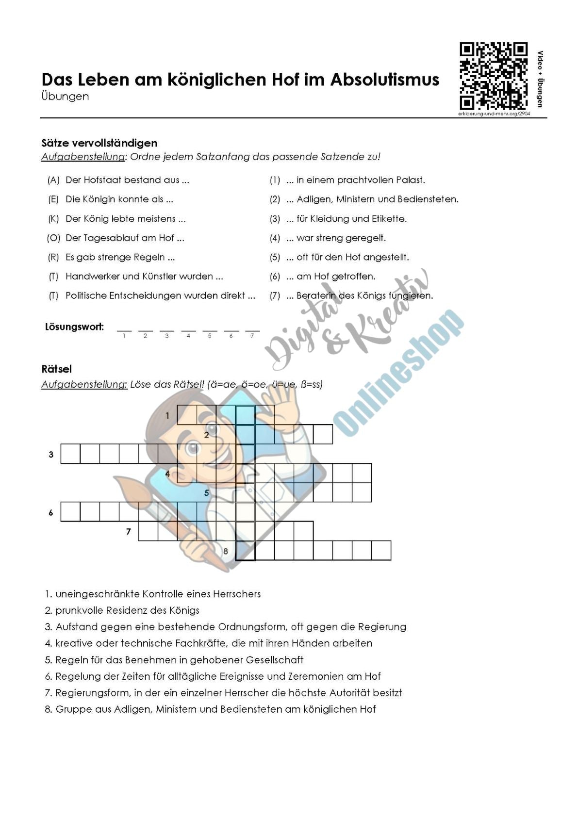 Escape-Room Absolutismus | Geschichte Arbeitsmaterial | 26 Seiten PDF