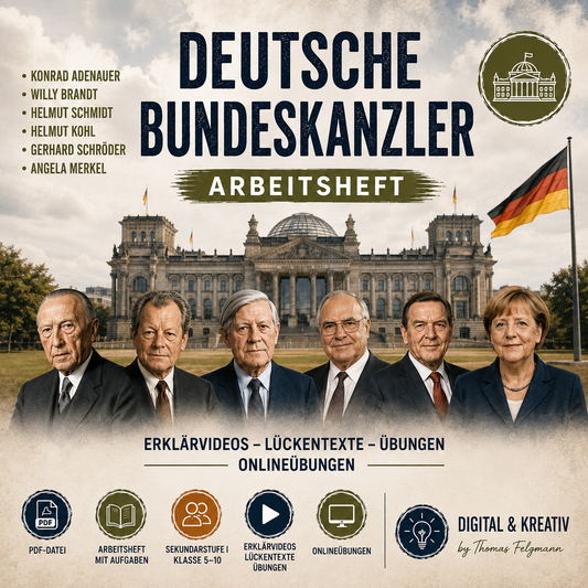 Deutsche Bundeskanzler - 24-seitiges Arbeitsheft (PDF)
