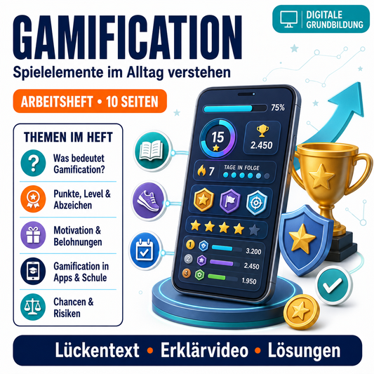 Gamification im Alltag verstehen – Arbeitsheft mit Lösungen (10 Seiten)