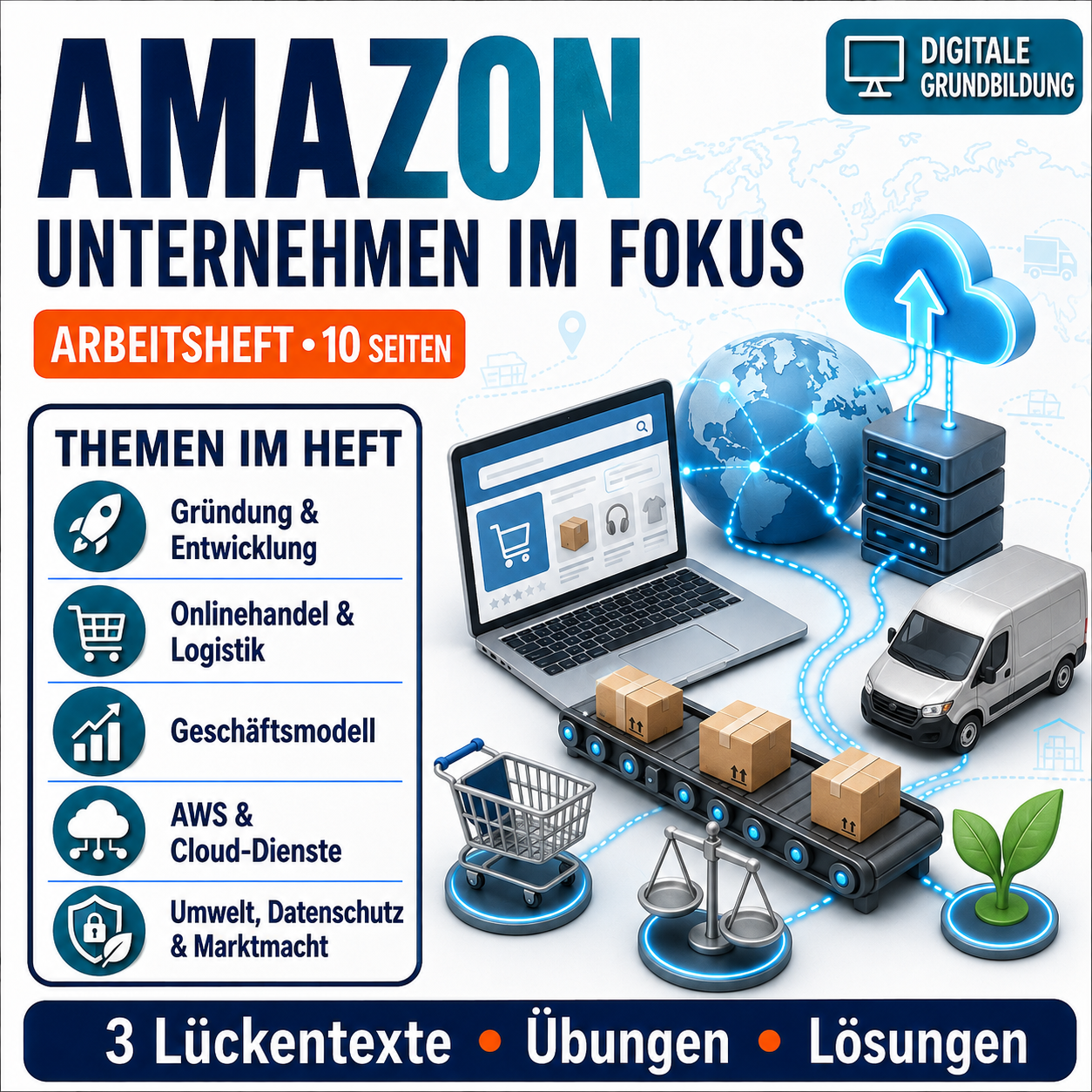 Amazon – Lückentext & Übungen | Arbeitsheft (10 Seiten inkl. Lösungen)