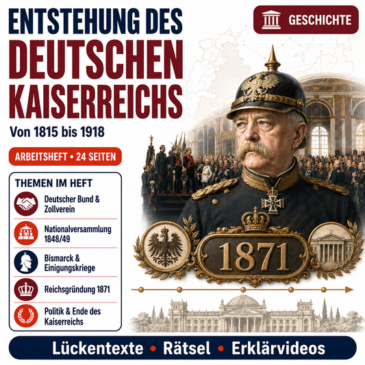 Arbeitsheft Geschichte - Entstehung des Deutschen Kaiserreichs (PDF 24 Seiten)