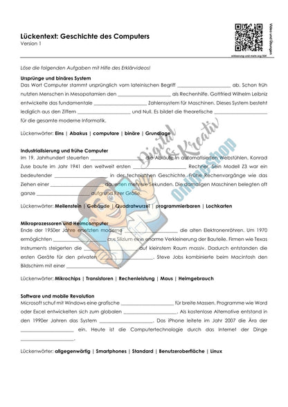 Fotomontagen Arbeitsheft, 10 Seiten, mit Lückentexten, Übungen und Lösungen