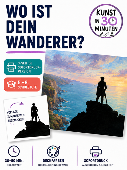 Wo ist dein Wanderer? | Kunst in 30 Minuten | Sofortdruck-Version für den Kunstunterricht (PDF)
