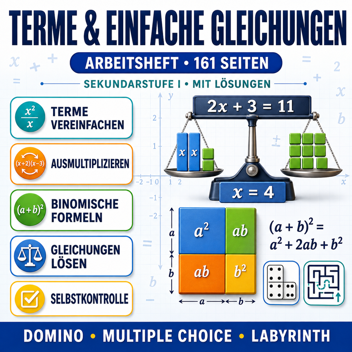 Terme & einfache Gleichungen | Arbeitsheft (161 Seiten inkl. Lösungen)