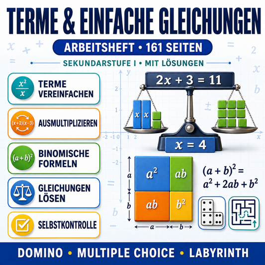 Terme & einfache Gleichungen | Arbeitsheft (161 Seiten inkl. Lösungen)