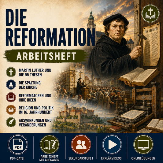 Geschichte Arbeitsheft - Die Reformation (32-seitiges PDF)